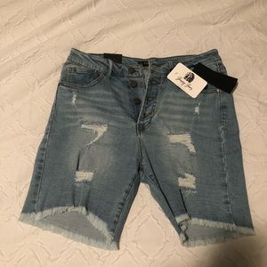 Black label high waist Bermuda shorts
